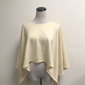 Amicale cashmere poncho sweater cream winter white one size fits most made USA
